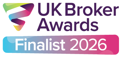 UK Broker Awards 2026 Finalist badge, Daines Kapp, hosted by Insurance Age
